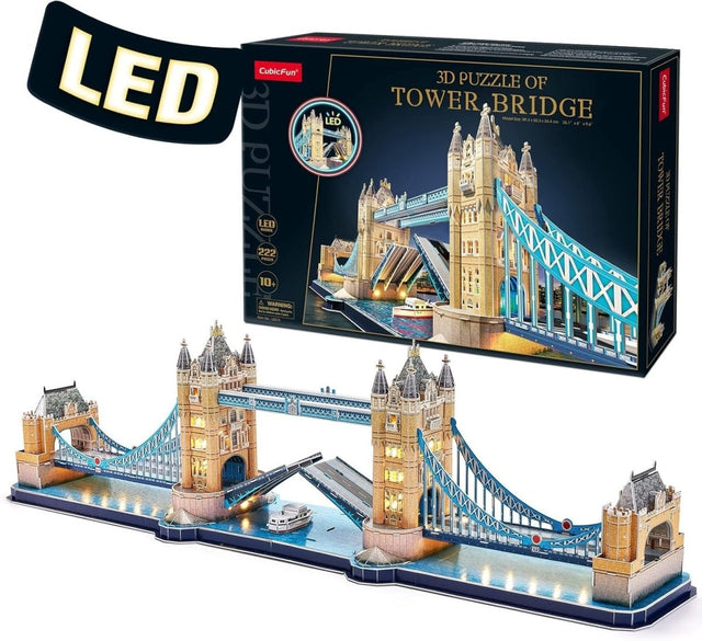 LED Tower Bridge London 3D Puzzle 222 Piece Model Kit Souvenir Gift