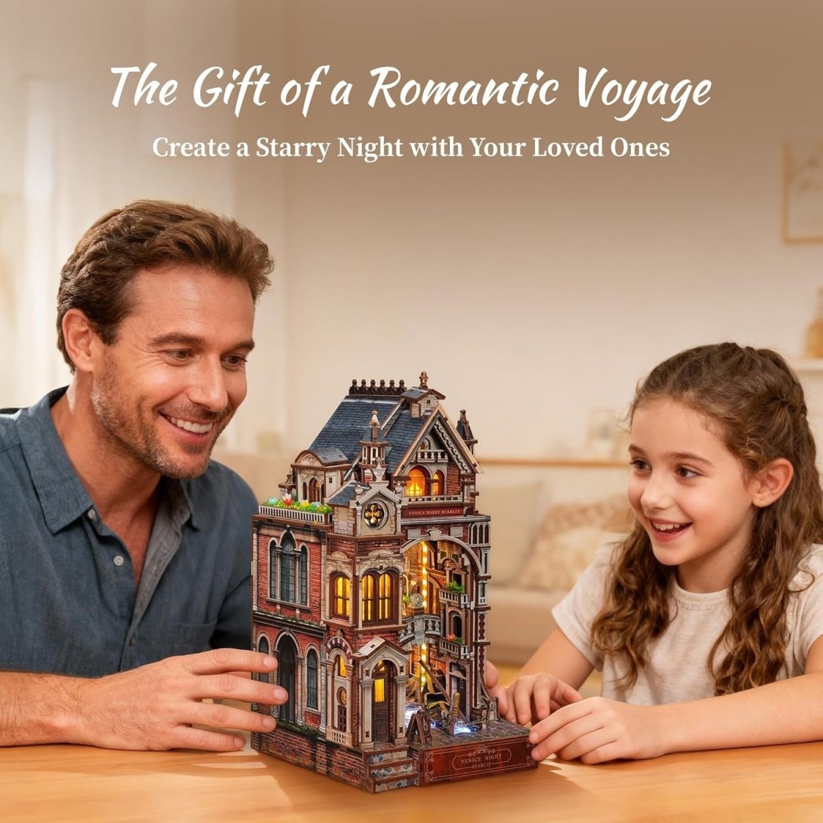 LED Venice Book Nook Kit 3D Wooden Puzzle Infinity Mirror Decor - Kwikley