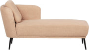 Left Hand Boucle Chaise Lounge Sofa Retro Style Beige with Cushion Seat - Kwikley