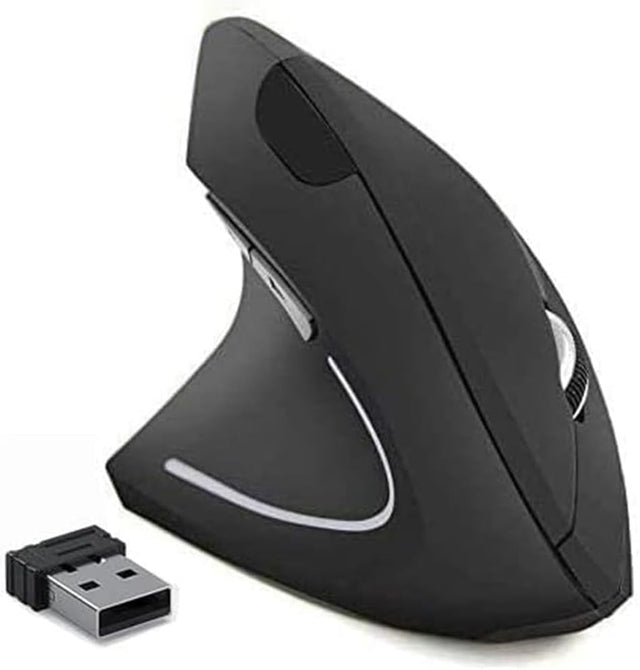 Left Handed Vertical Ergonomic Wireless Mouse 1600 DPI Comfort Grip