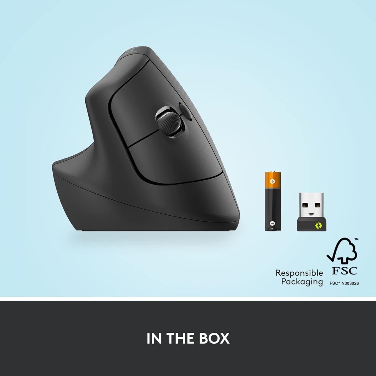 Left Handed Vertical Ergonomic Wireless Mouse Bluetooth Quiet Grey - Kwikley