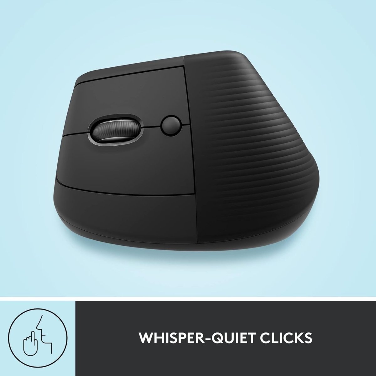Left Handed Vertical Ergonomic Wireless Mouse Bluetooth Quiet Grey - Kwikley