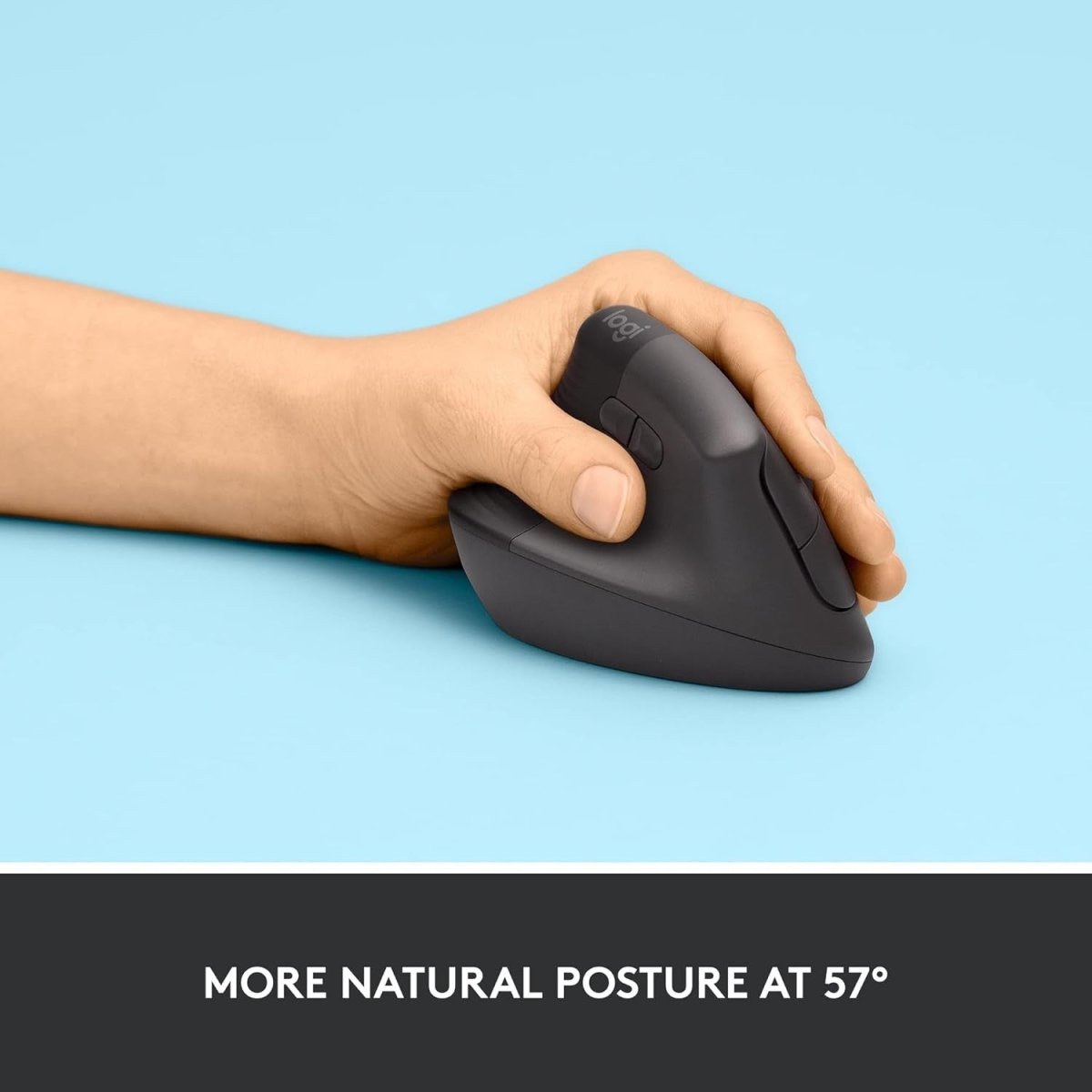 Left Handed Vertical Ergonomic Wireless Mouse Bluetooth Quiet Grey - Kwikley
