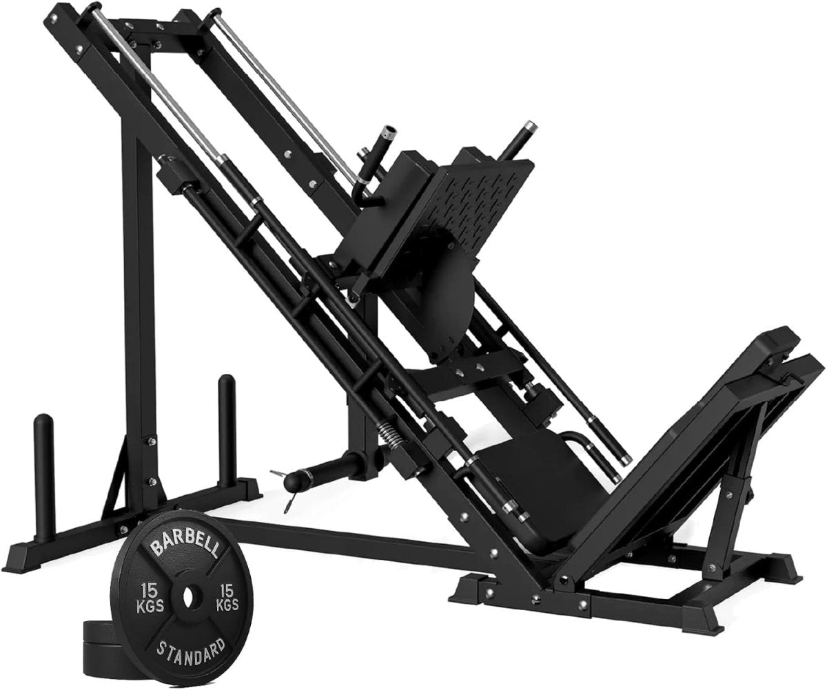 Leg Press Hack Squat Machine Plate Loaded Lower Body Trainer - Kwikley
