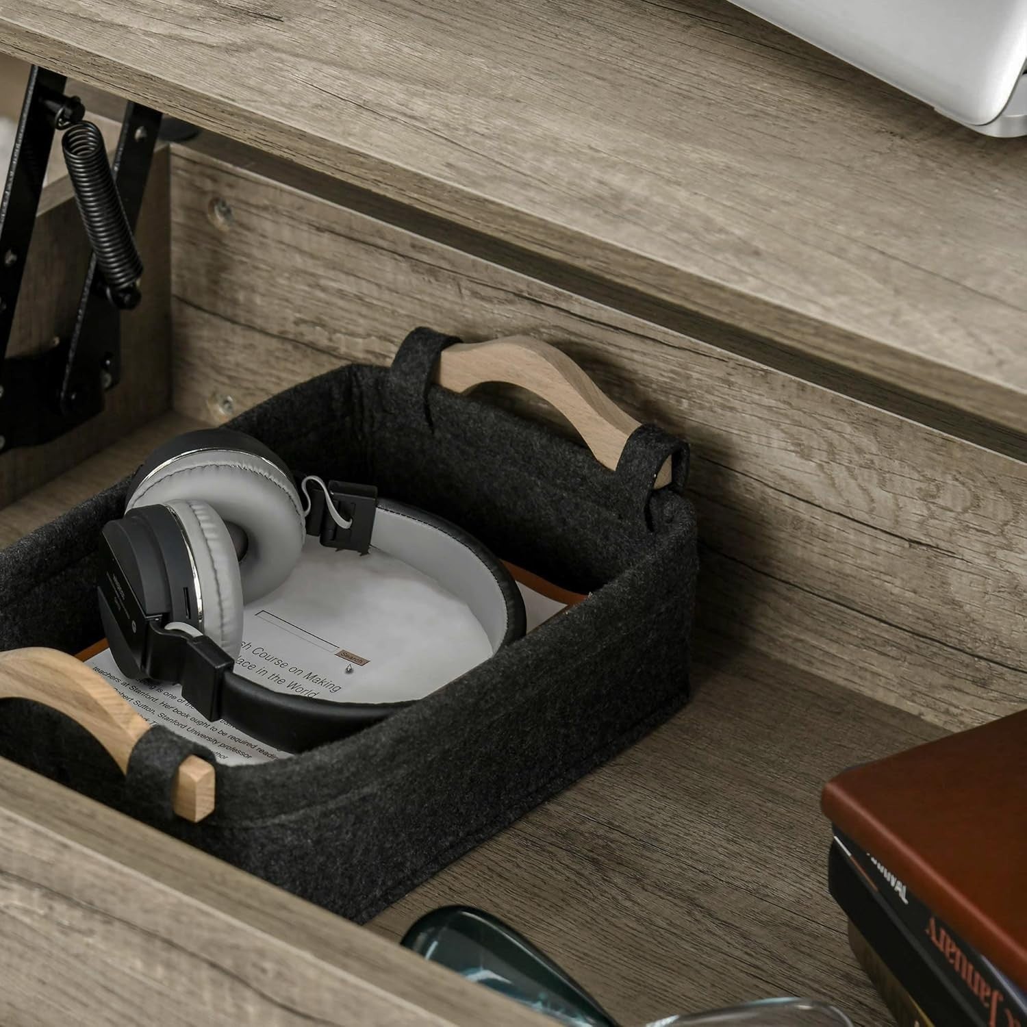 Lift Top Coffee Table with Hidden Storage & Open Shelves – Oak Effect - Kwikley