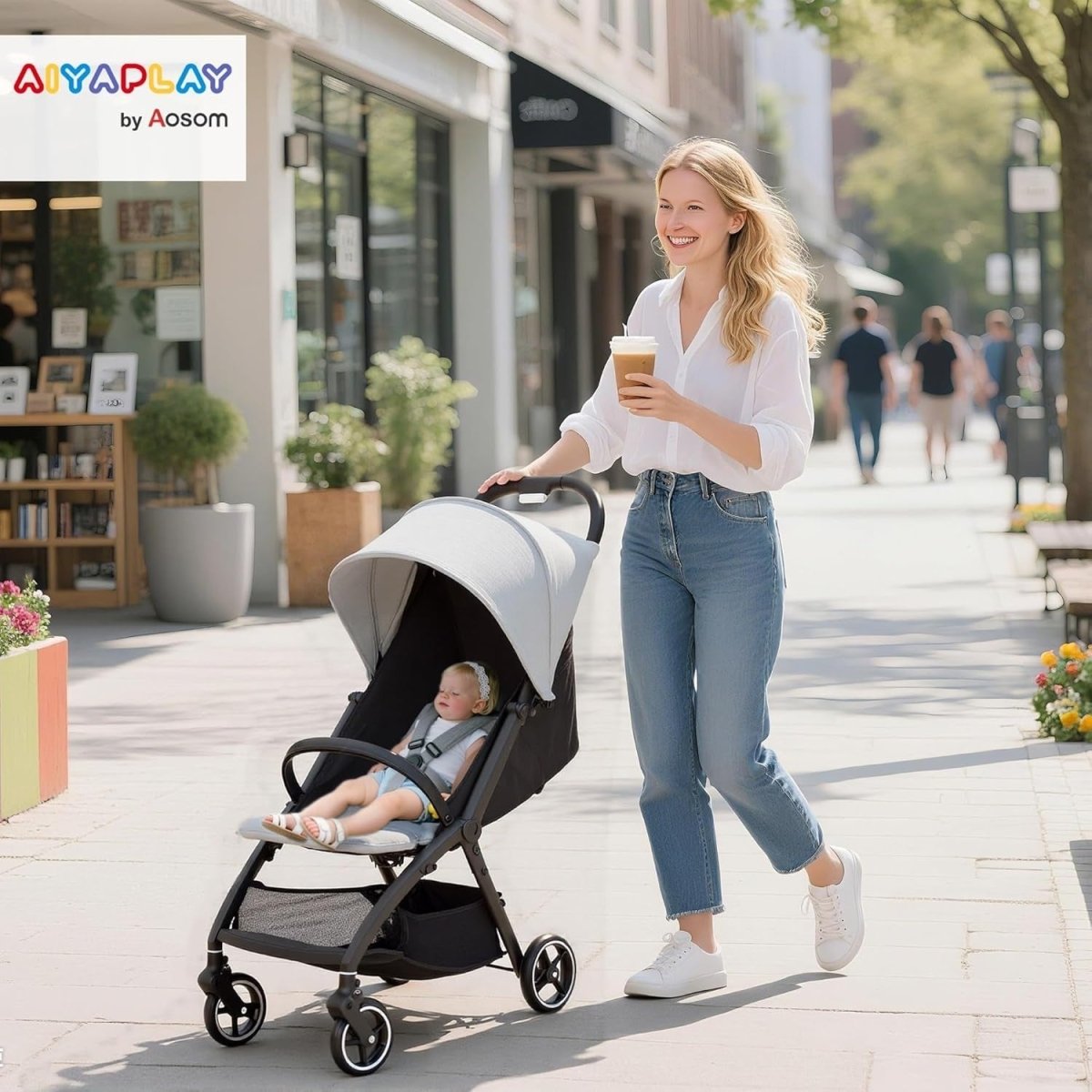 Lightweight Baby Pushchair Foldable Stroller One Hand Compact from Birth - Kwikley