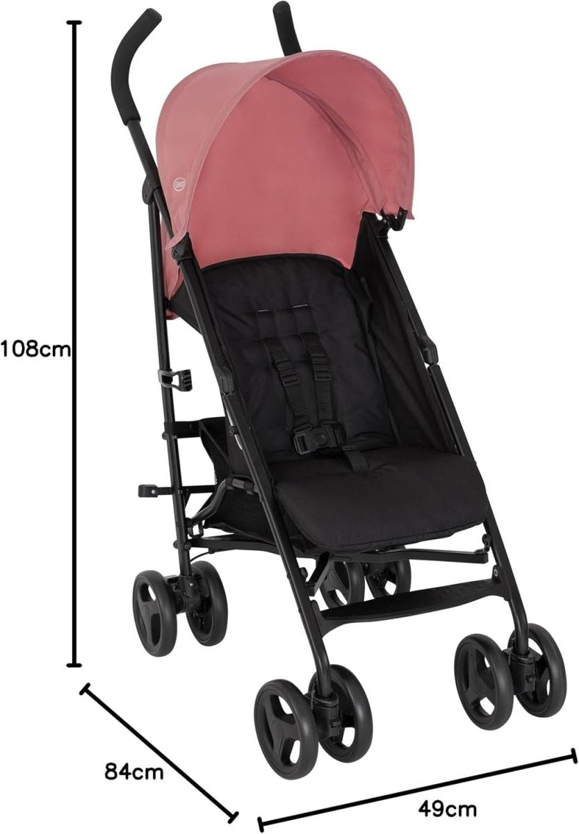 Lightweight Baby Stroller Compact Fold Pushchair from Birth to 3 Years Pink - Kwikley
