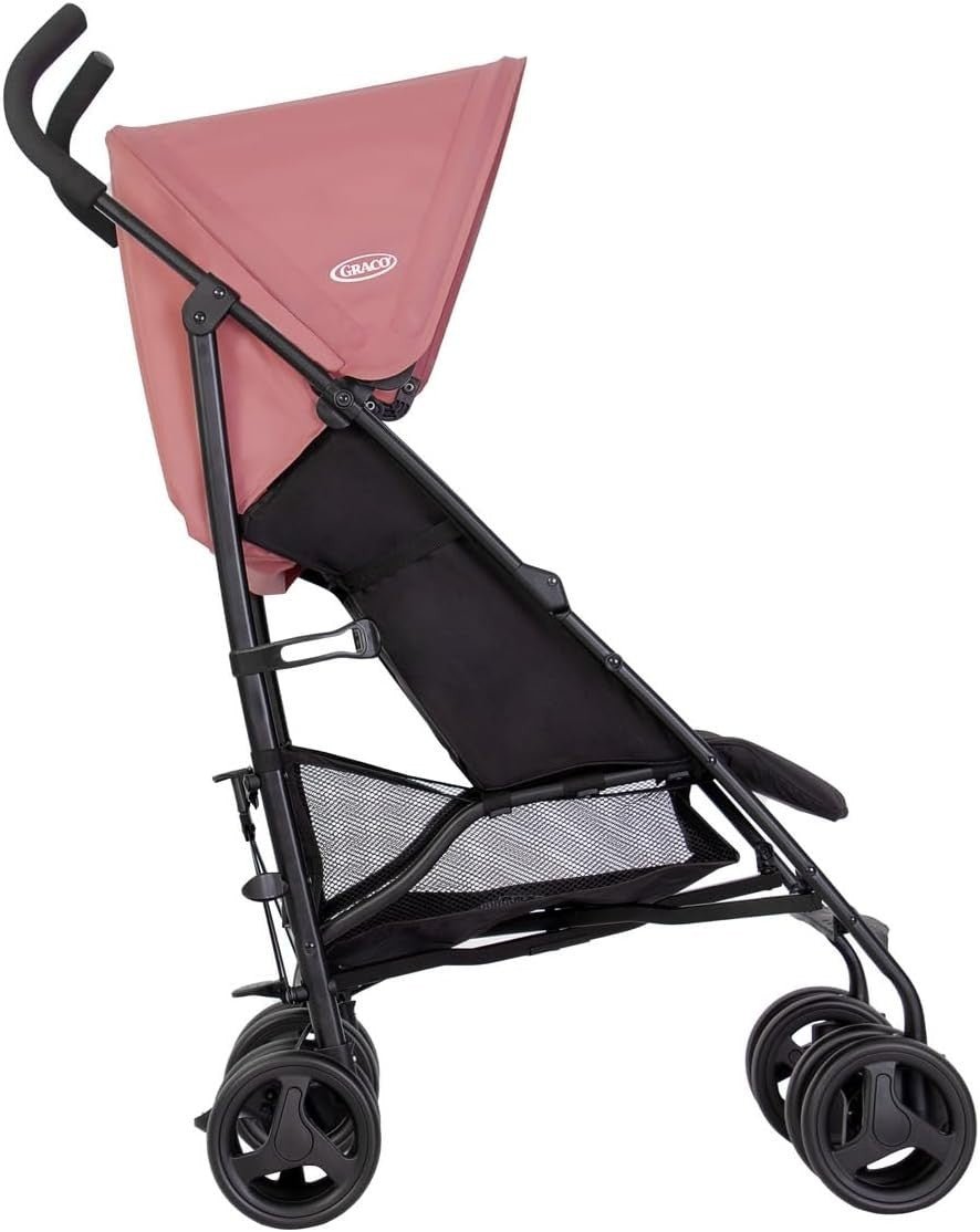 Lightweight Baby Stroller Compact Fold Pushchair from Birth to 3 Years Pink - Kwikley