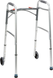 Lightweight Folding Walking Frame with Wheels Height Adjustable Mobility Aid - Kwikley