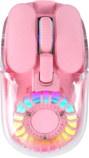 LIKE SHOW Bluetooth Wireless Mouse Tri - Mode Rechargeable RGB Pink - Kwikley