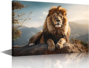 Lion Canvas Wall Art Large Framed Animal Print 24x36 - Kwikley