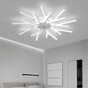 LJX 92cm Ceiling Fan with LED Light, Remote & App, 6 Speeds, Dimmable, White - Kwikley