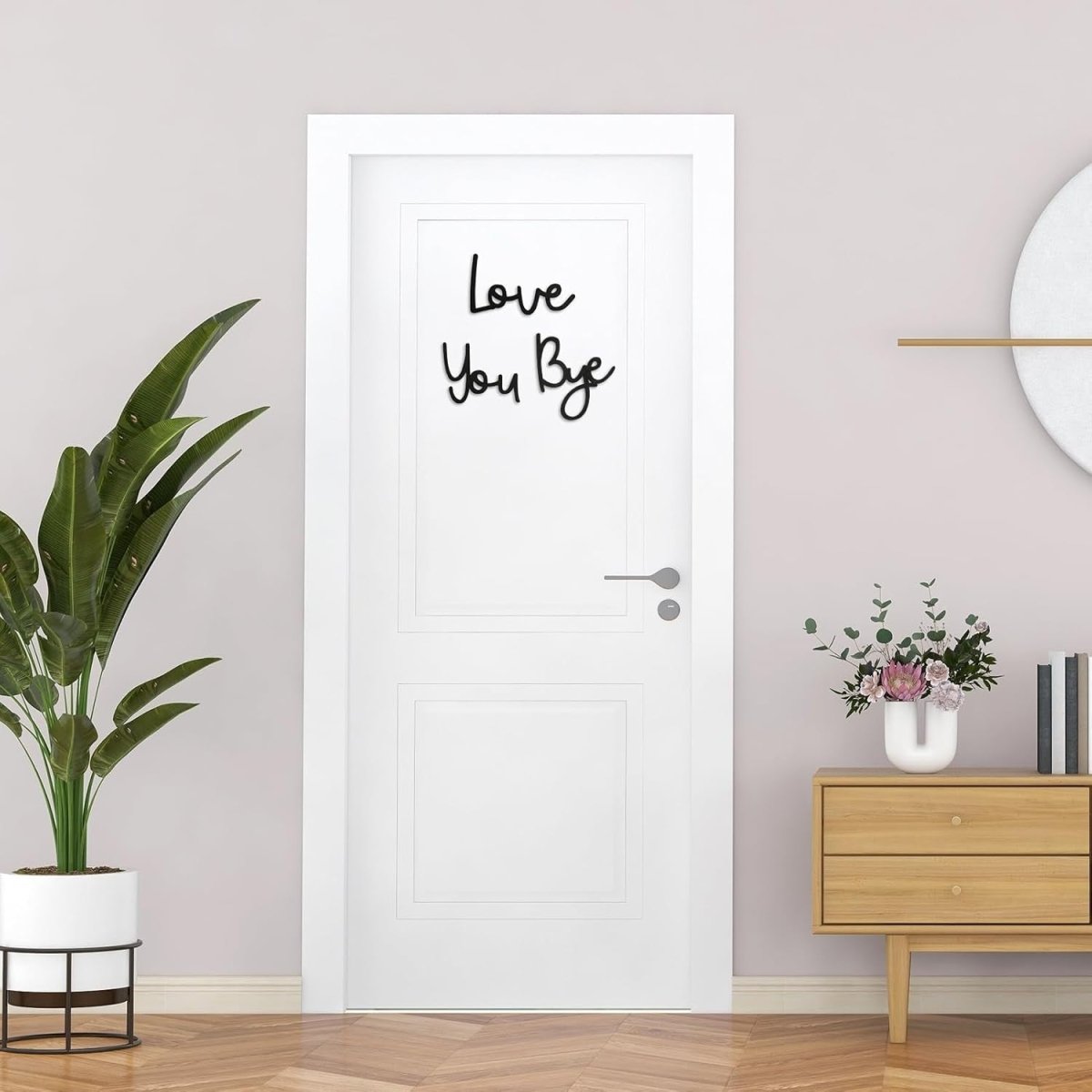 Love You Bye Wall Art Black Wooden Script Sign Modern Home Decor - Kwikley