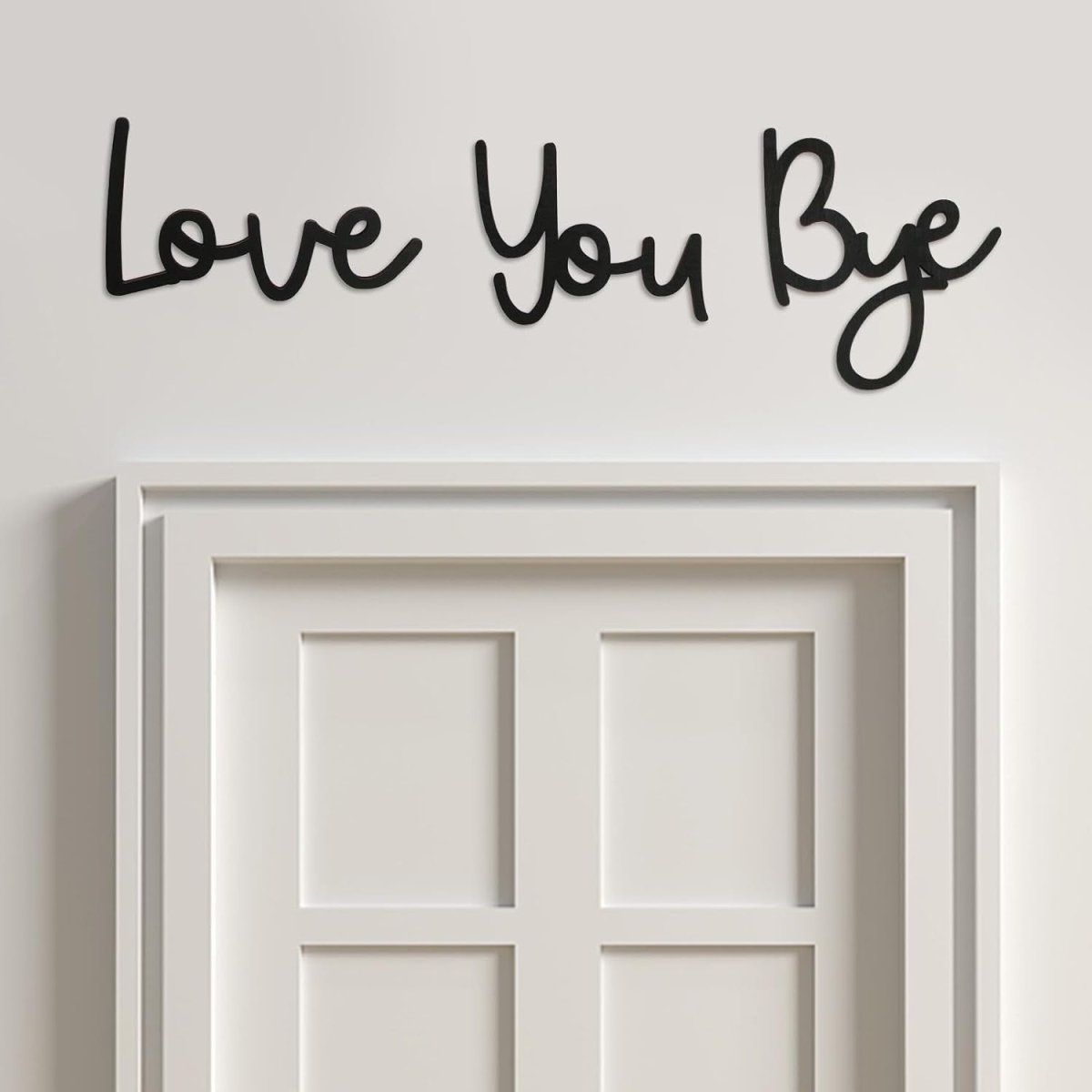 Love You Bye Wall Art Black Wooden Script Sign Modern Home Decor - Kwikley