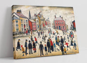 LS Lowry Style Framed Canvas Wall Art Print 61x40cm - Kwikley