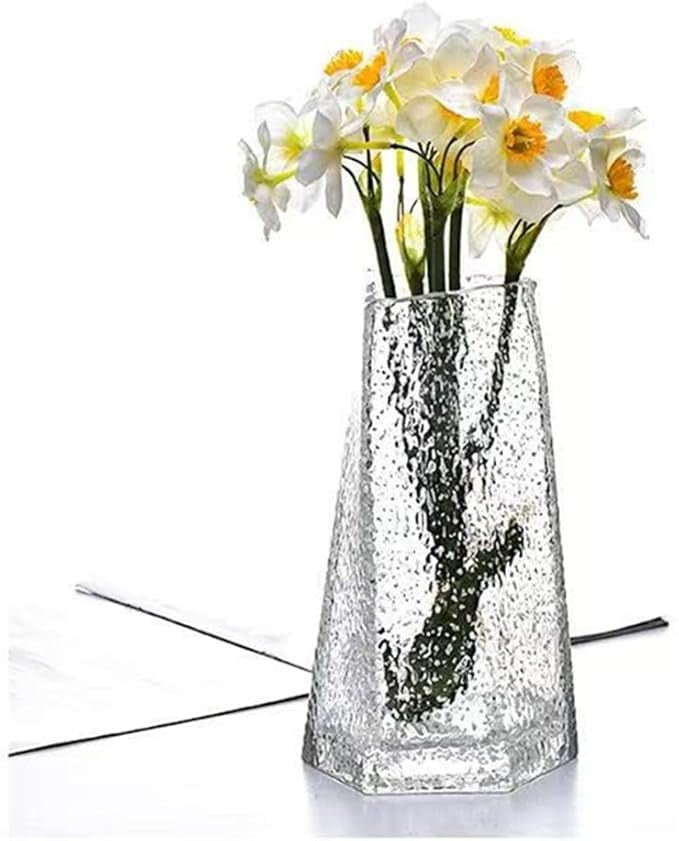 Luminous Triangle Glass Vase LED Effect Modern Table Wedding Decor - Kwikley