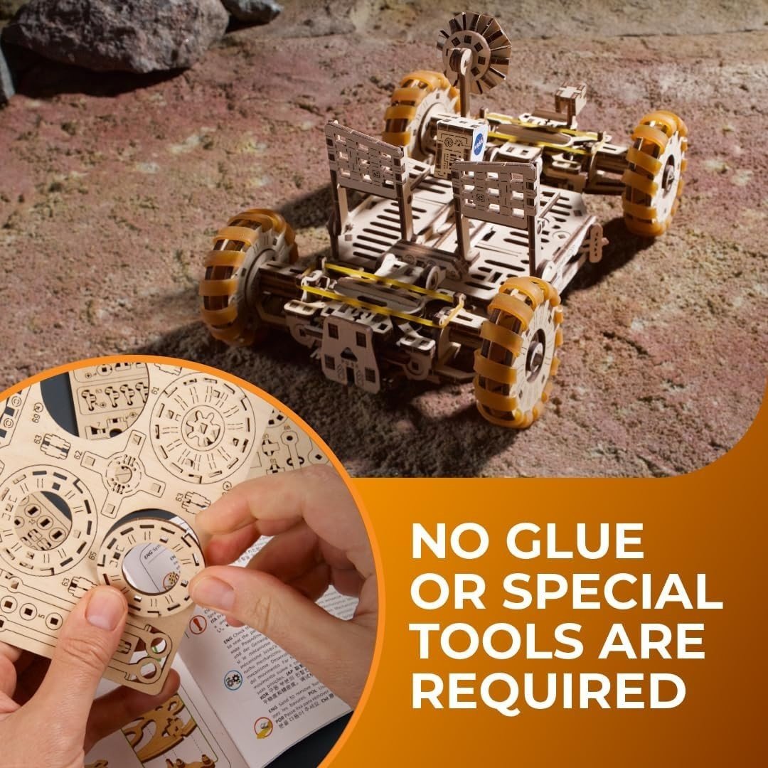Lunar Rover 3D Wooden Puzzle Space Vehicle DIY Model Kit 319pcs - Kwikley