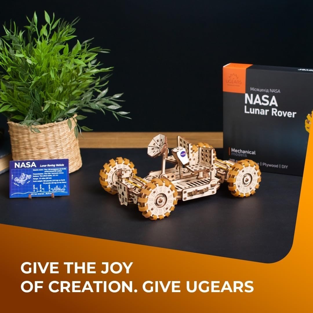 Lunar Rover 3D Wooden Puzzle Space Vehicle DIY Model Kit 319pcs - Kwikley