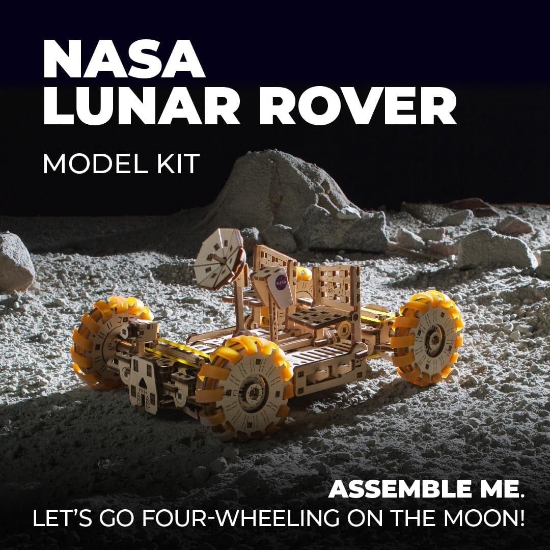Lunar Rover 3D Wooden Puzzle Space Vehicle DIY Model Kit 319pcs - Kwikley