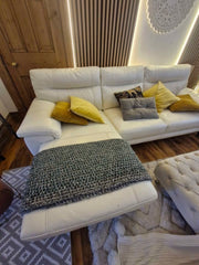 Lush Compact White Leather Corner Sofa (PTP) - Kwikley