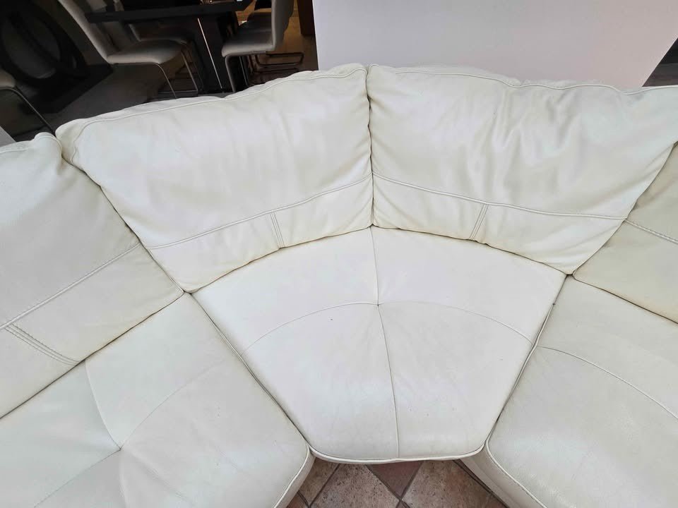 Luxe Splendid White Leather Corner Sofa (PTP) - Kwikley