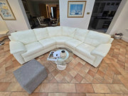 Luxe Splendid White Leather Corner Sofa (PTP) - Kwikley