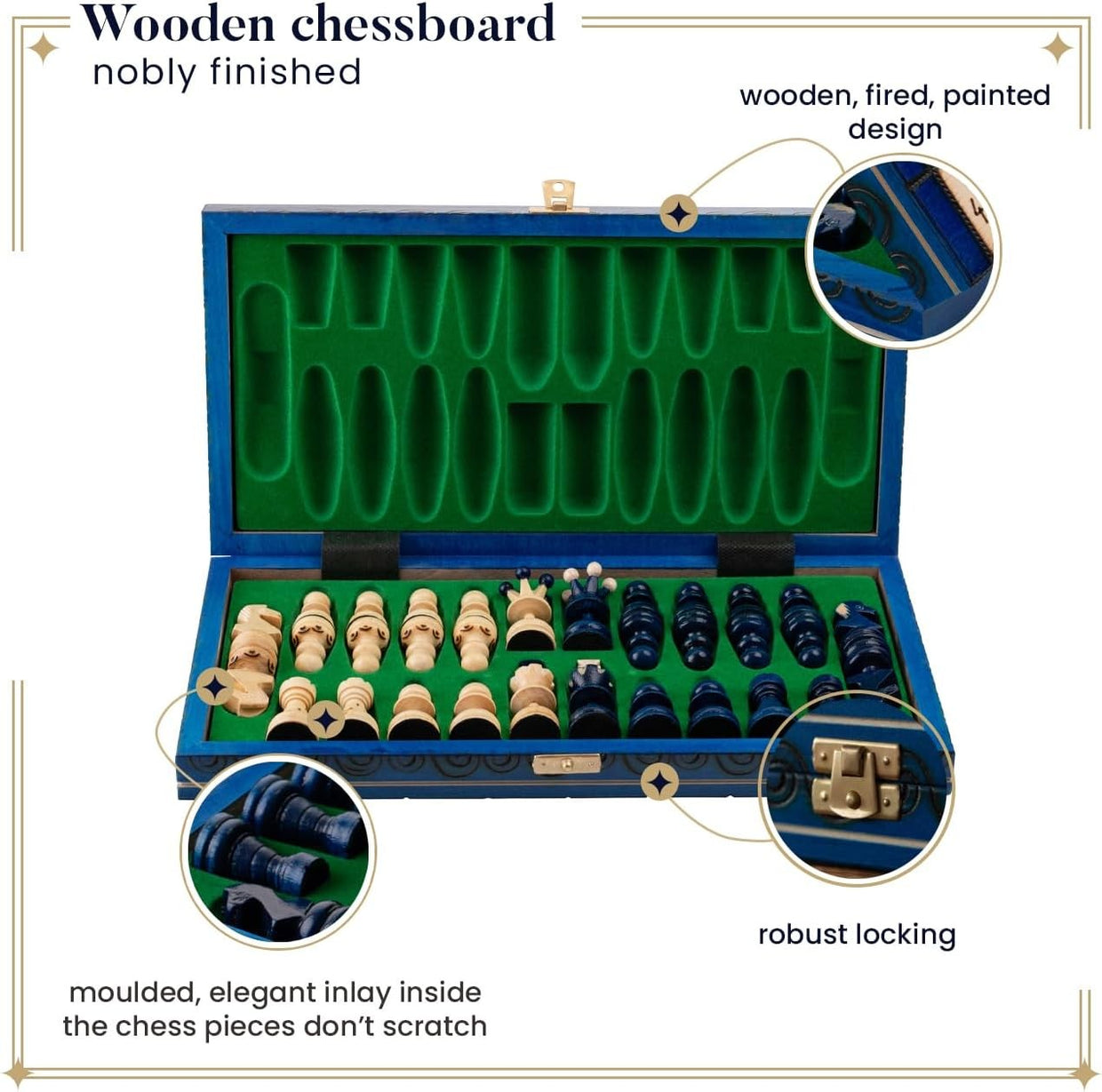 Luxury 35cm Wooden Chess Set | Handcrafted Travel Board | Portable Game Gift - Kwikley