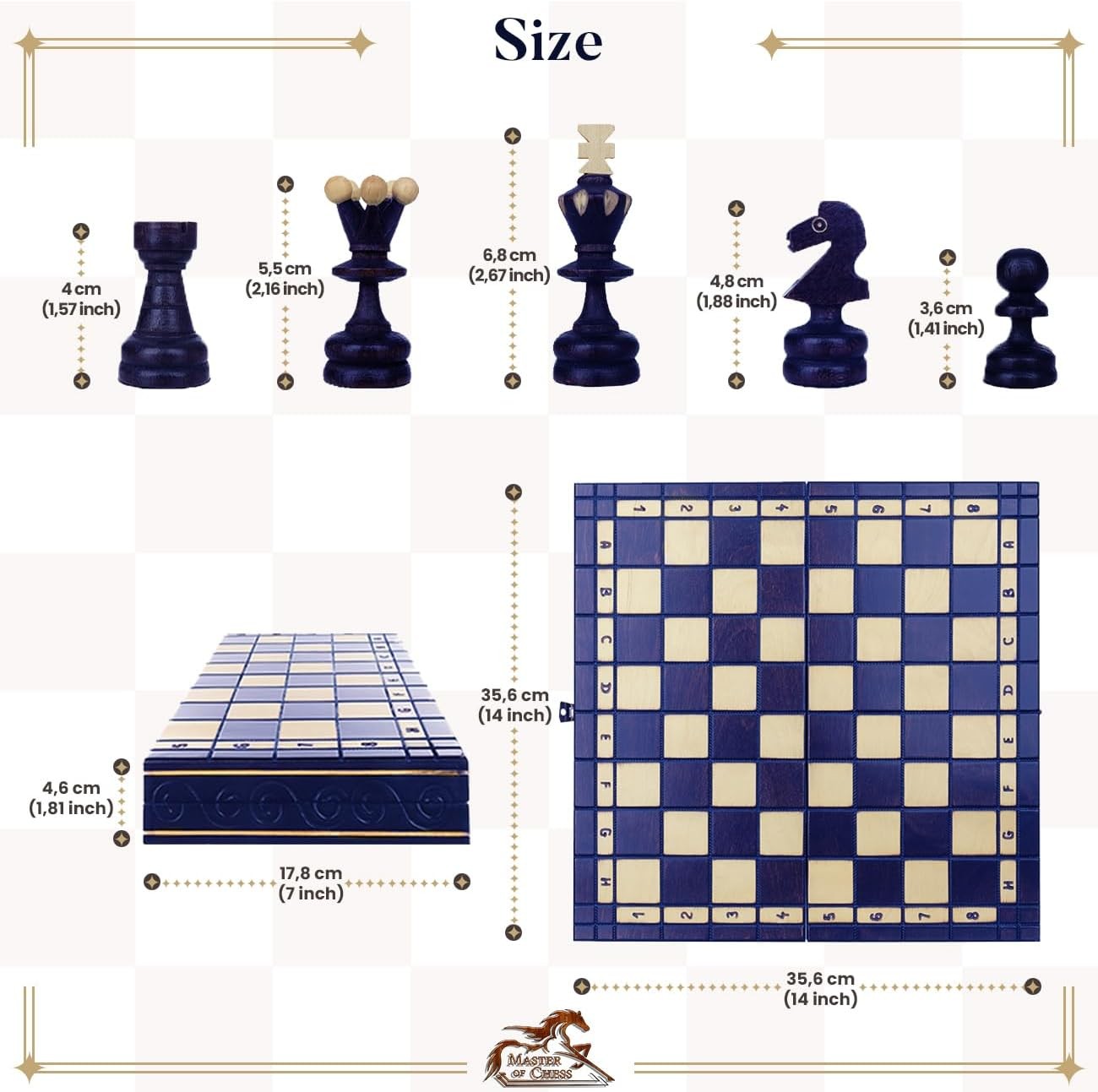 Luxury 35cm Wooden Chess Set | Handcrafted Travel Board | Portable Game Gift - Kwikley