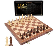 Luxury 39cm Wooden Chess Set – Folding Board, Storage Slots, Extra Queens - Kwikley