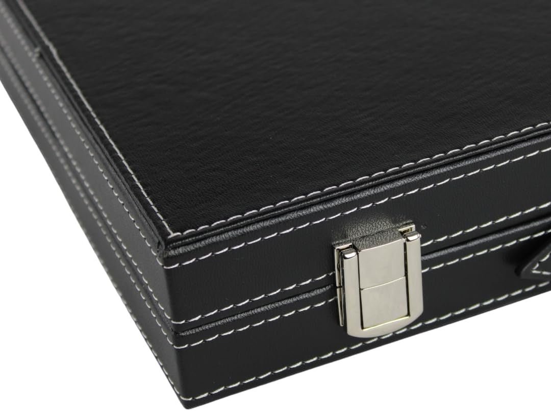 Luxury Backgammon Set 21in Genuine Leather Case Large Premium Strategy Board - Kwikley