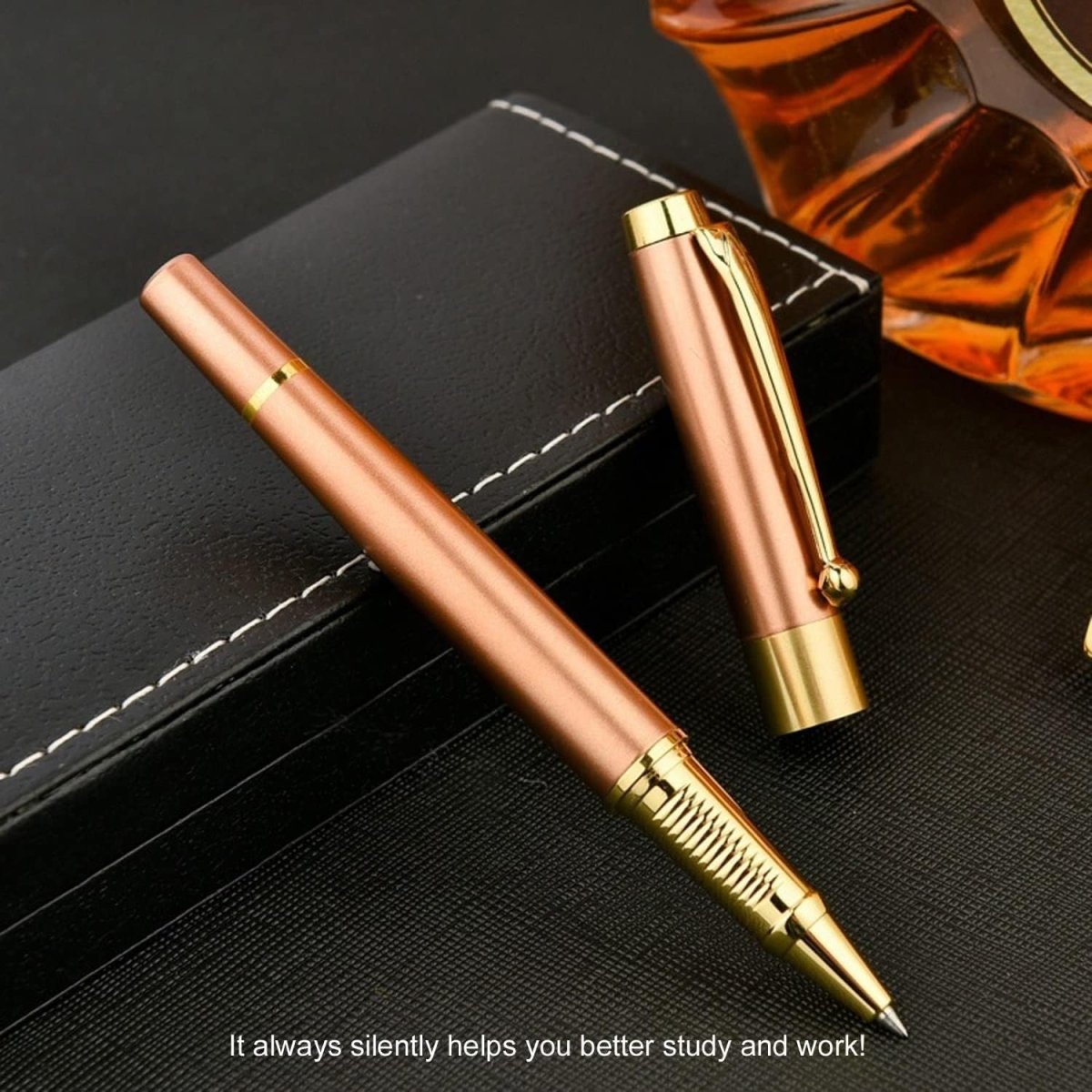 Luxury Ballpoint Pen Rose Gold 0.5mm Medium Tip Smooth Writing Gift - Kwikley