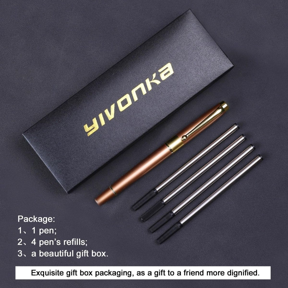 Luxury Ballpoint Pen Rose Gold 0.5mm Medium Tip Smooth Writing Gift - Kwikley