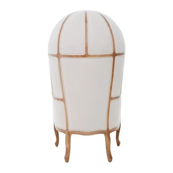 Luxury Cream Dome Accent Chair High Back Throne Style Wood Frame - Kwikley