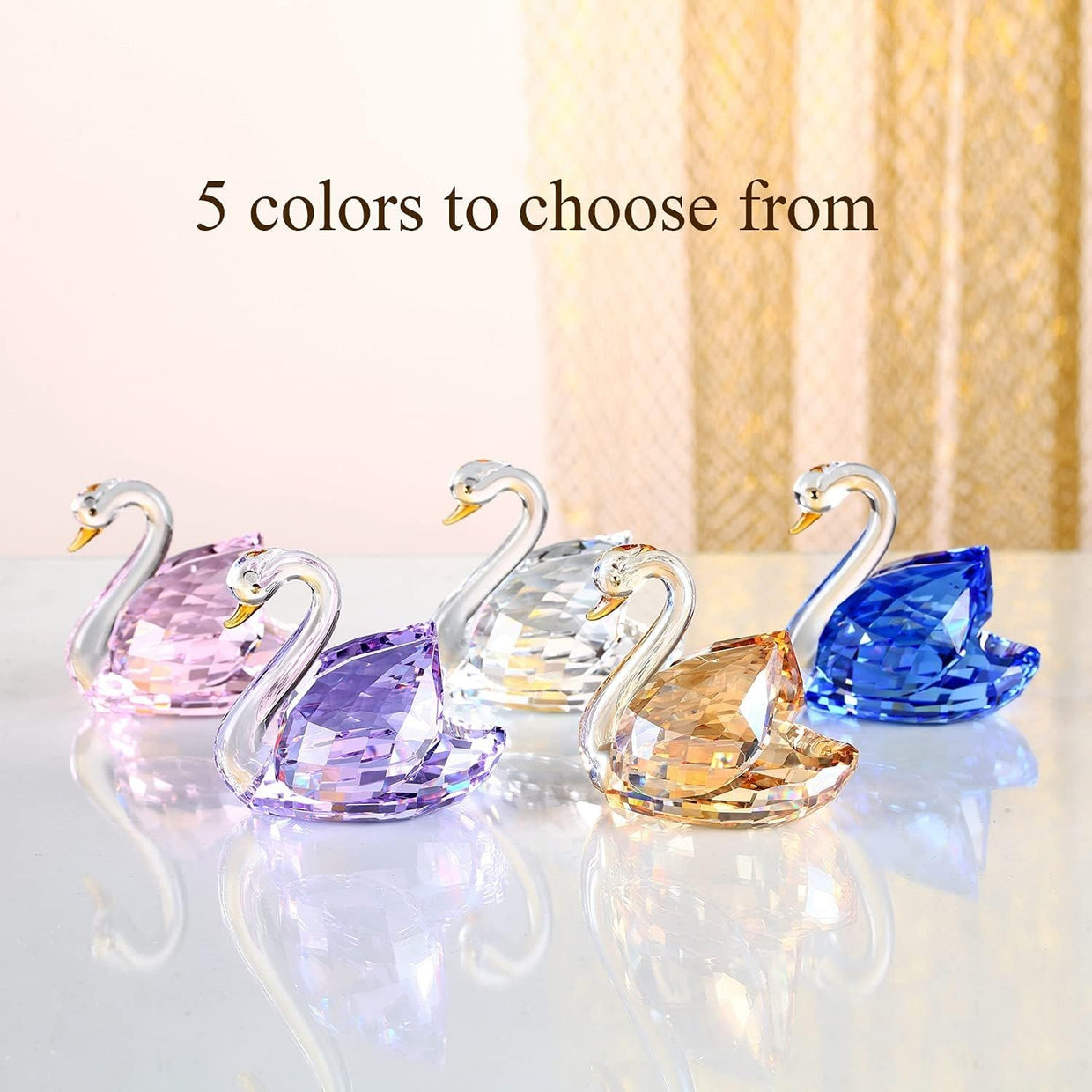 Luxury Crystal Swan Pair Figurines Blue – Romantic Anniversary Wedding Home Gift - Kwikley