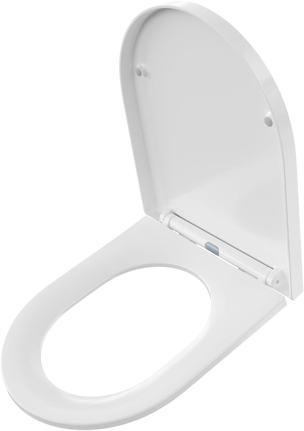 Luxury D Shape Soft Close Toilet Seat White Quick Release Heavy Duty 42.7x36cm - Kwikley