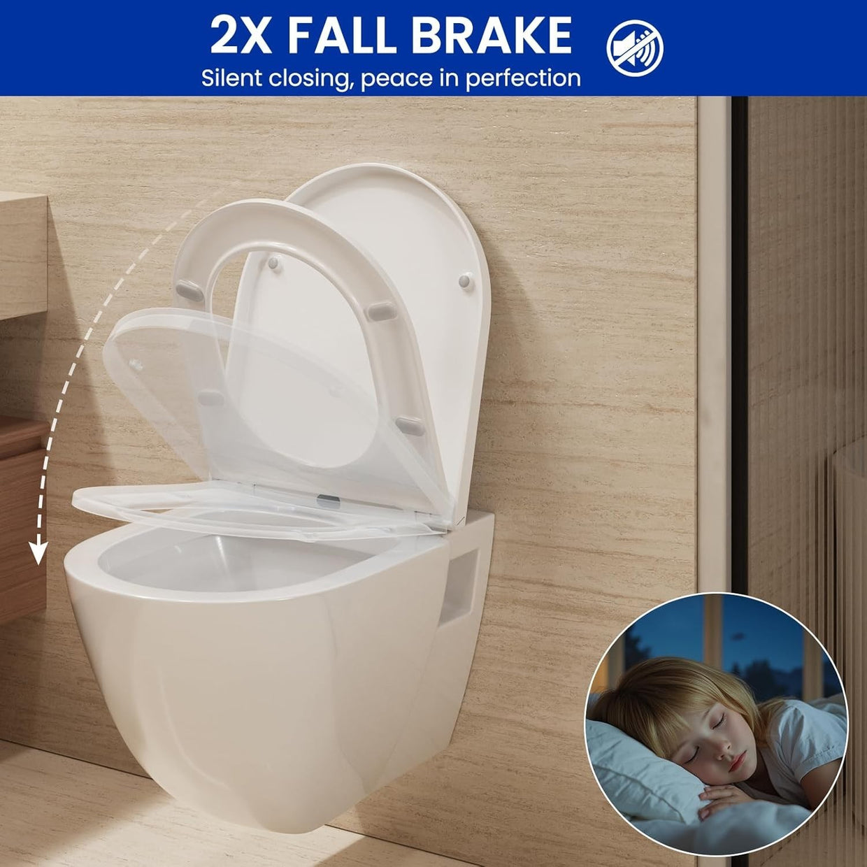 Luxury D Shape Soft Close Toilet Seat White Quick Release Heavy Duty 42.7x36cm - Kwikley