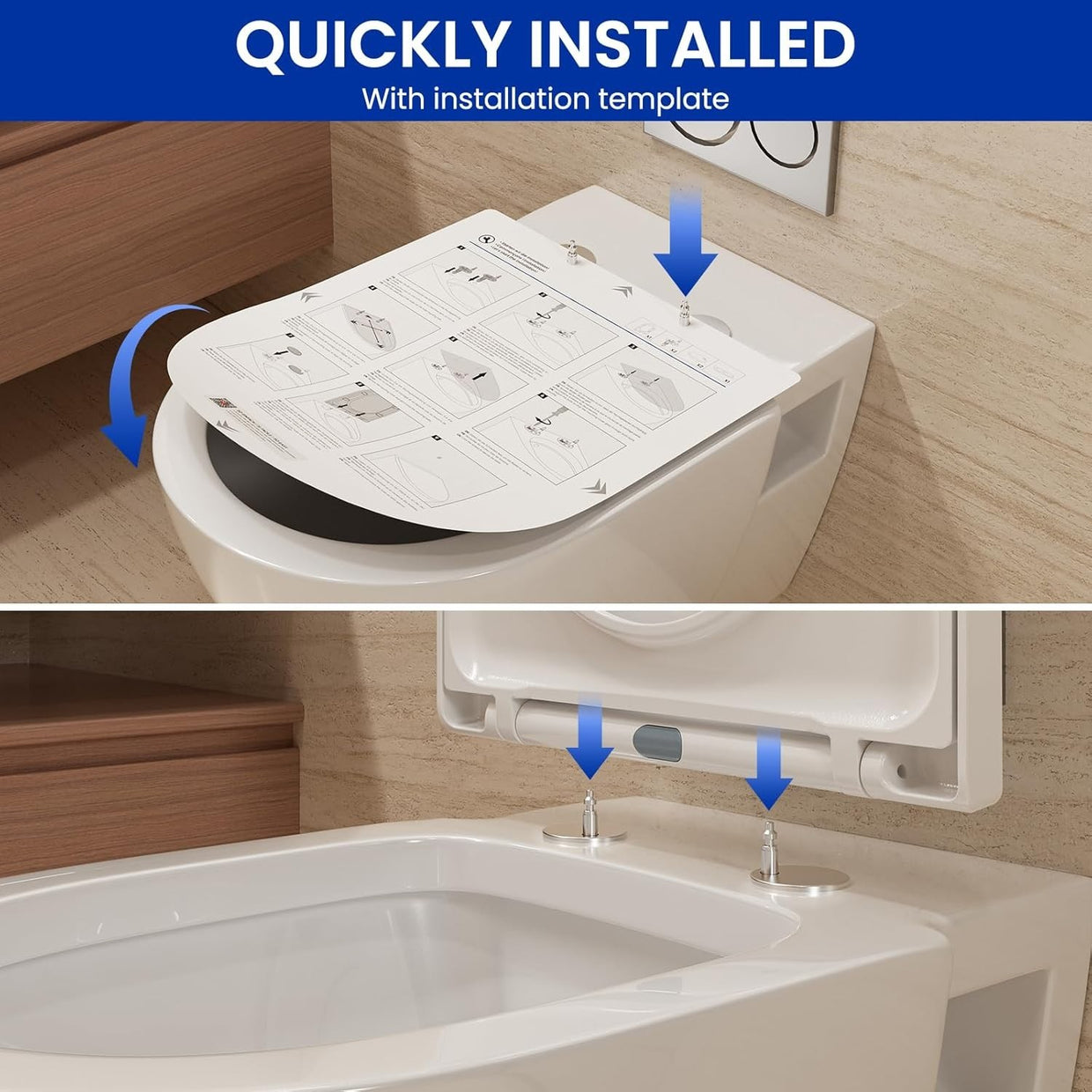 Luxury D Shape Soft Close Toilet Seat White Quick Release Heavy Duty 42.7x36cm - Kwikley