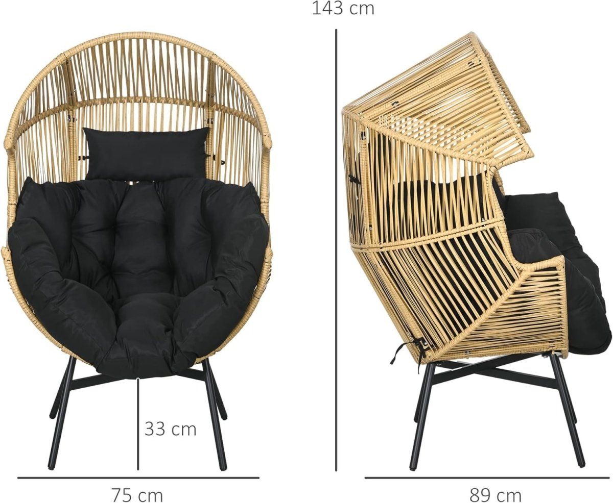 Luxury Freestanding Egg Chair with Thick Cushion Indoor Outdoor Relax Pod - Kwikley
