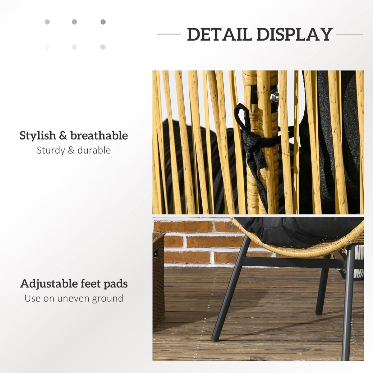 Luxury Freestanding Egg Chair with Thick Cushion Indoor Outdoor Relax Pod - Kwikley