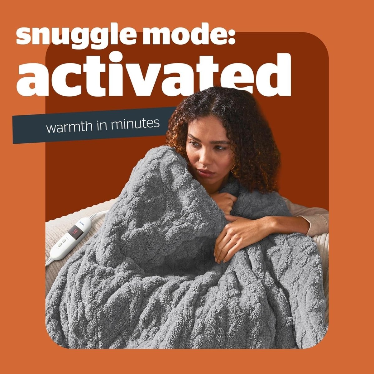 Luxury Heated Throw Blanket Super Cosy Knit Fleece 9 Heat Settings 120x160cm - Kwikley
