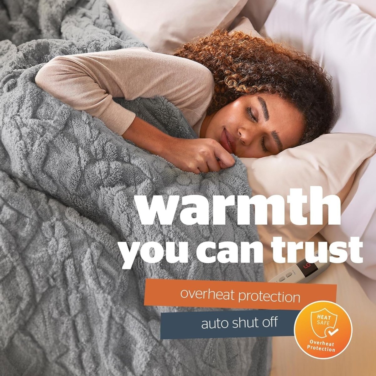 Luxury Heated Throw Blanket Super Cosy Knit Fleece 9 Heat Settings 120x160cm - Kwikley