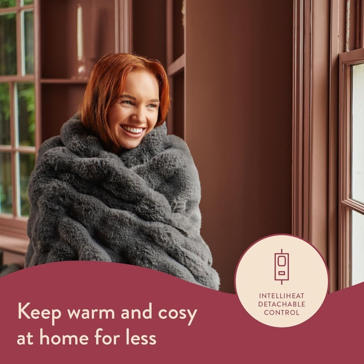 Luxury Heated Throw Faux Fur Electric Blanket Fast Heat 160x120cm - Kwikley