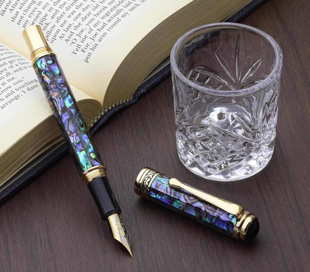 Luxury Natural Abalone Sea Shell Fountain Pen Extra - Fine Nib 145mm - Kwikley