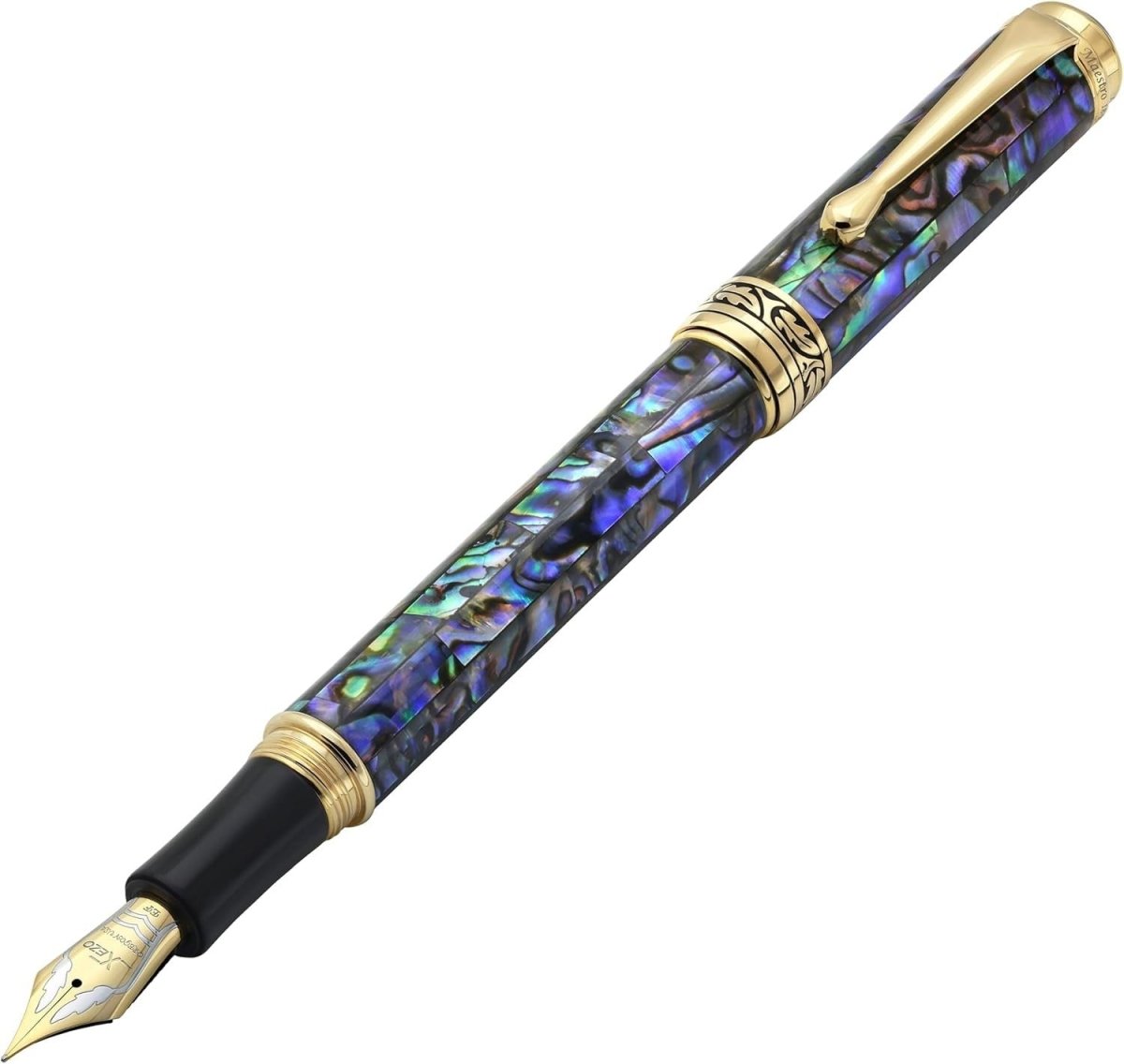 Luxury Natural Abalone Sea Shell Fountain Pen Extra - Fine Nib 145mm - Kwikley