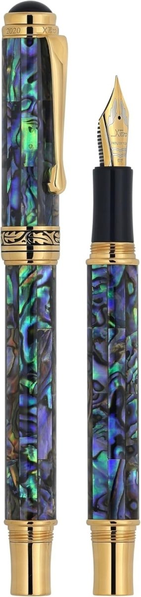 Luxury Natural Abalone Sea Shell Fountain Pen Extra - Fine Nib 145mm - Kwikley