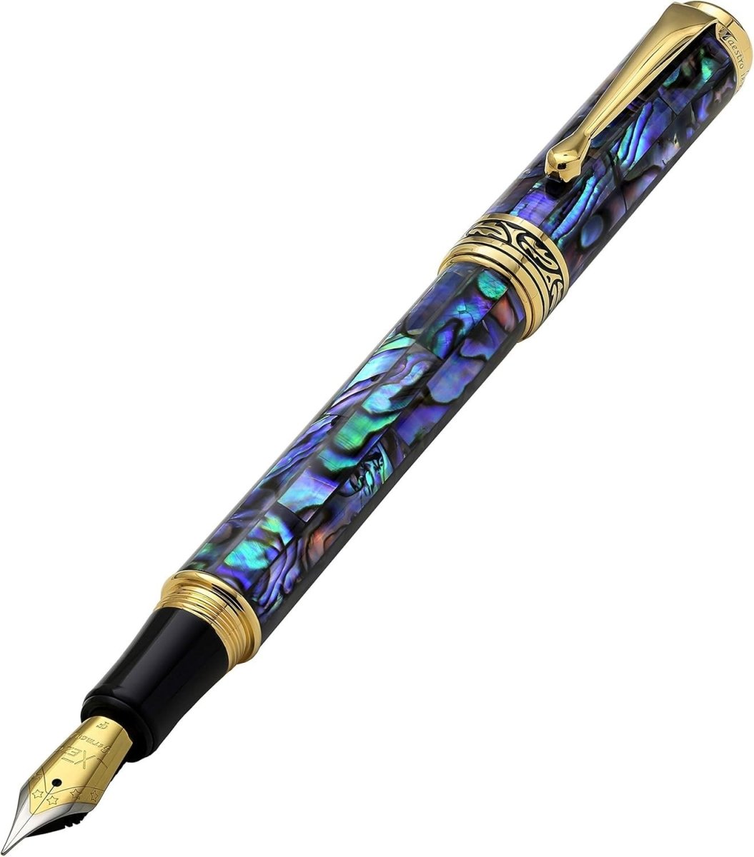 Luxury Natural Abalone Sea Shell Fountain Pen Fine Nib Refillable 145mm - Kwikley