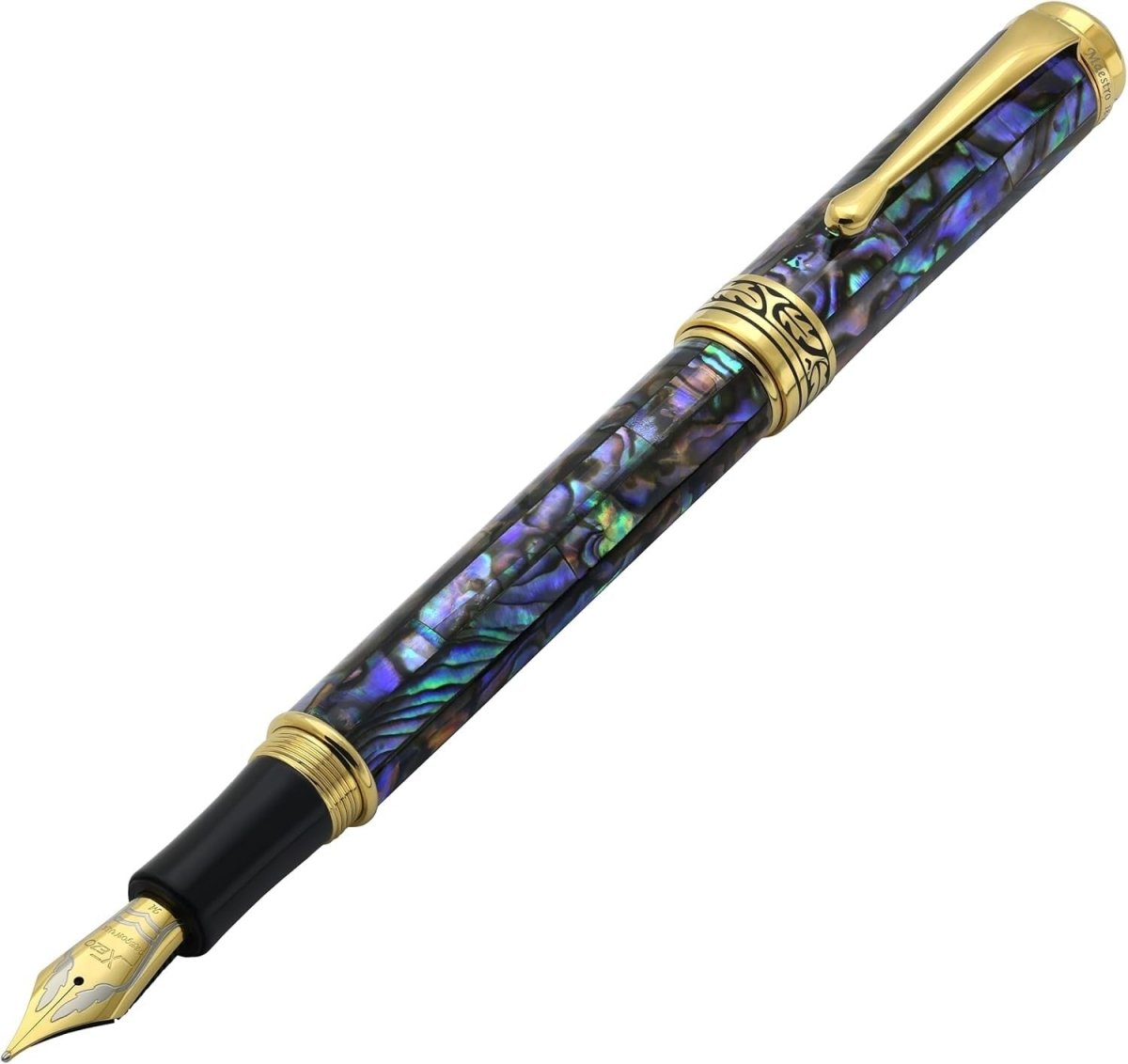 Luxury Natural Abalone Sea Shell Fountain Pen Medium - Fine Nib 145mm - Kwikley