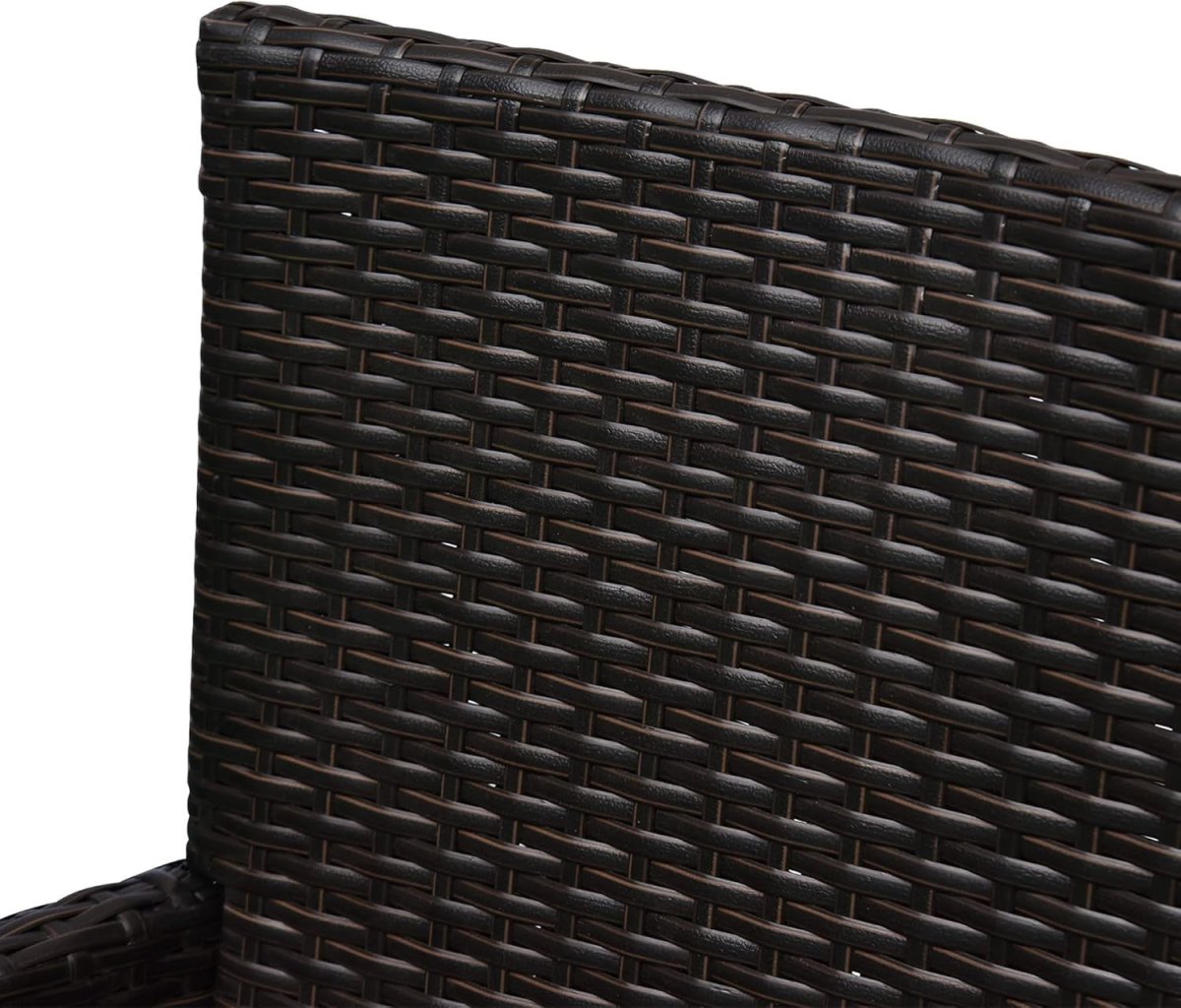 Luxury PE Rattan Outdoor Armchairs Pair Cushioned High Back Garden Seating - Kwikley