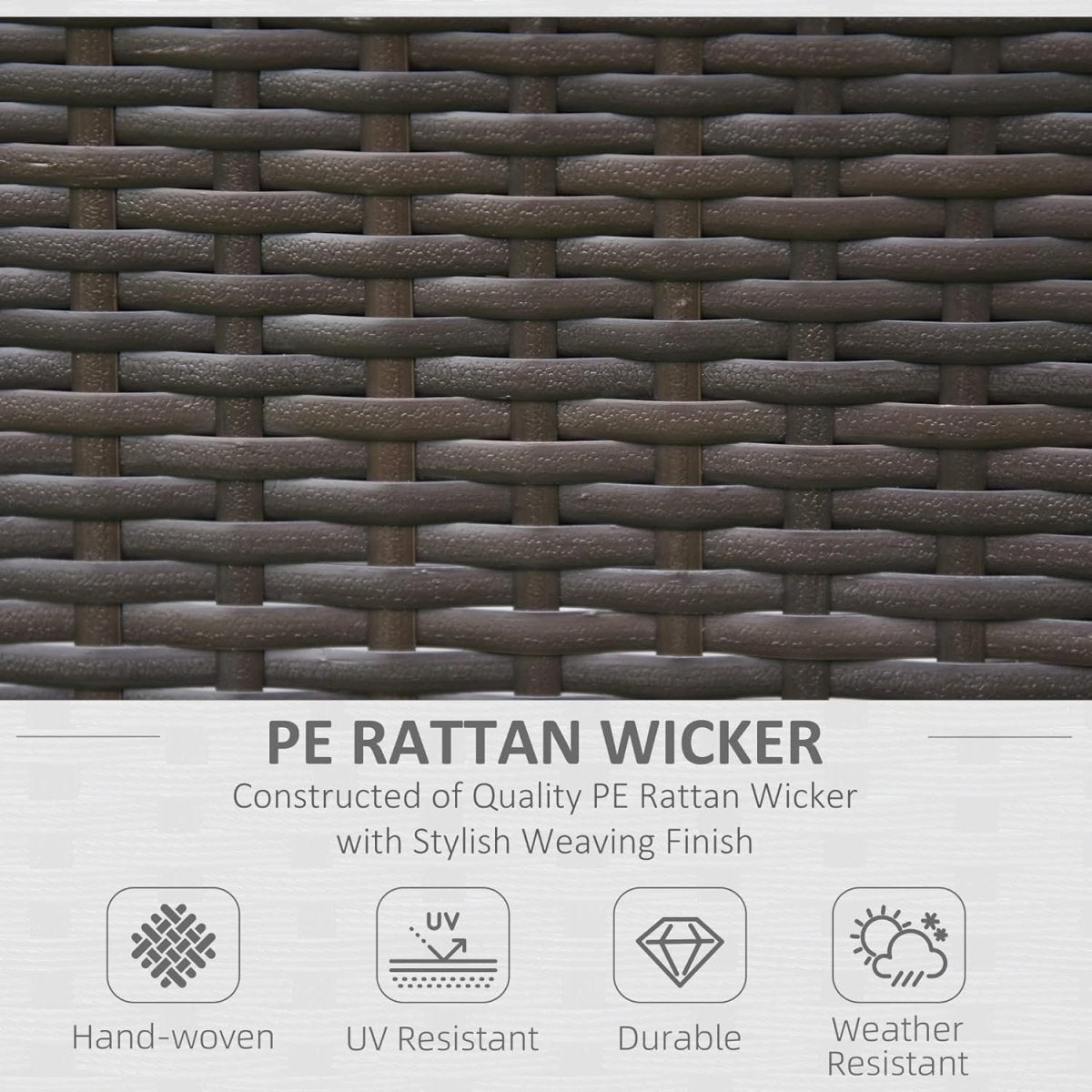 Luxury PE Rattan Outdoor Armchairs Pair Cushioned High Back Garden Seating - Kwikley