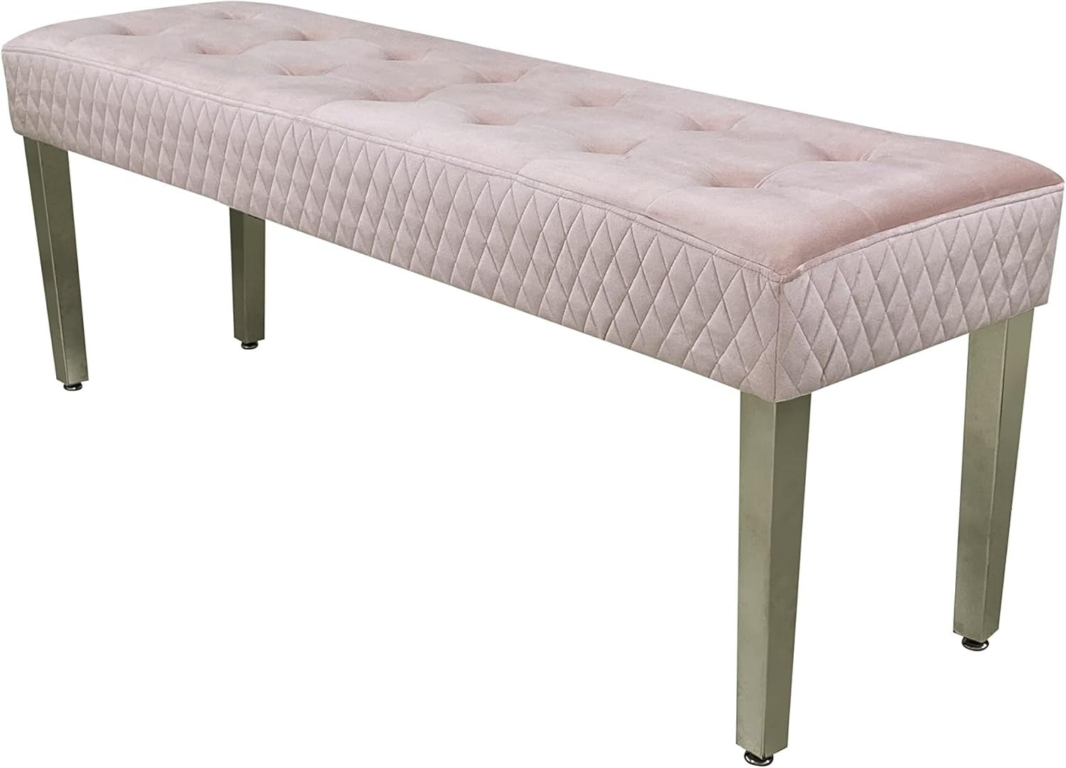 Luxury Pink Velvet 3 - Seater Bench Modern Upholstered Dining & Entryway Seat - Kwikley